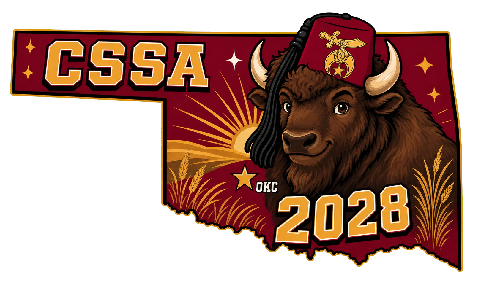 CSSA 2028 Oklahoma buffalo event logo